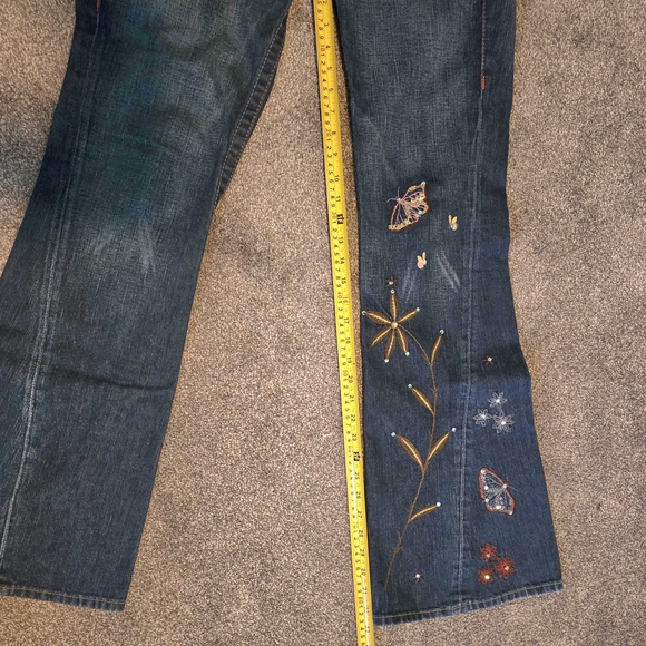 True Religion Dark Blue Flare Jeans with Embroidery - Picture 7 of 8